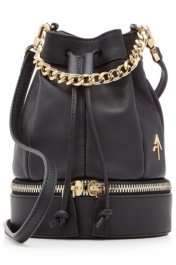 Manu Atelier Manu Atelier Zeal Leather Bucket Bag - Black