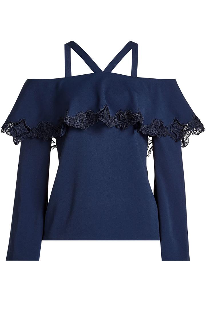 Jonathan Simkhai Jonathan Simkhai Cold-shoulder Top With Lace Trims