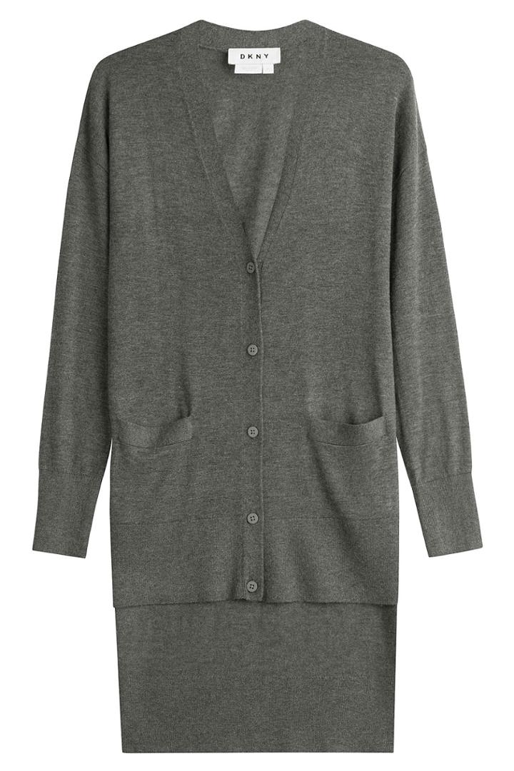 Dkny Dkny Cardigan With Wool - Grey