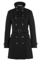 Burberry Brit Burberry Brit Virgin Wool Twill Trench Coat With Cashmere - Black