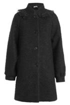 Red Valentino Red Valentino Coat With Wool, Mohair And Embellished Chiffon Collar