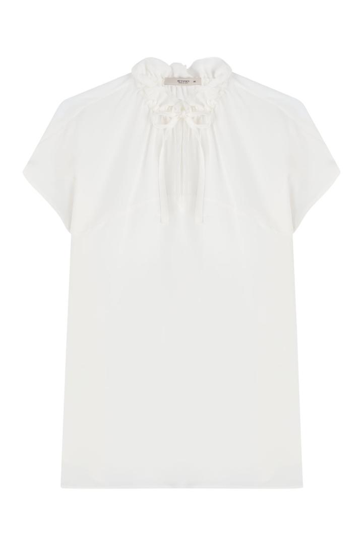 Etro Etro Silk Tie Neck Top - White