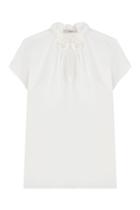 Etro Etro Silk Tie Neck Top - White