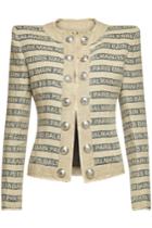 Balmain Balmain Printed Linen Jacket With Embossed Buttons