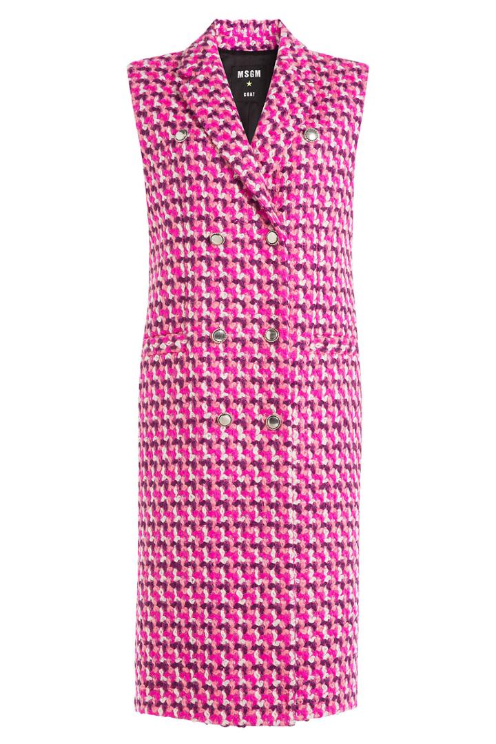 Msgm Msgm Fleece Wool Sleeveless Coat