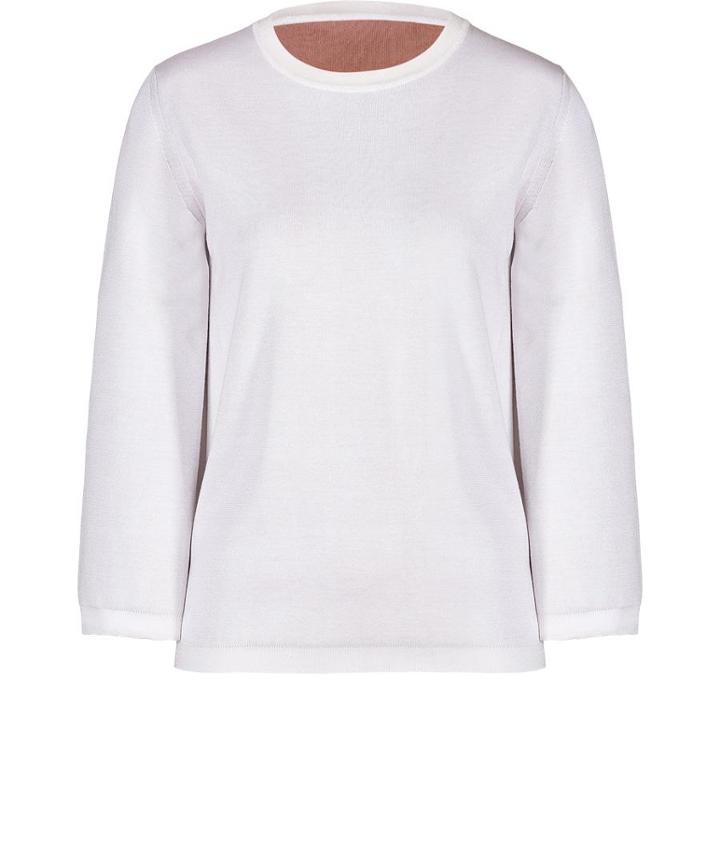 Jil Sander Silk-cotton 3/4 Sleeve Two-tone Pullover
