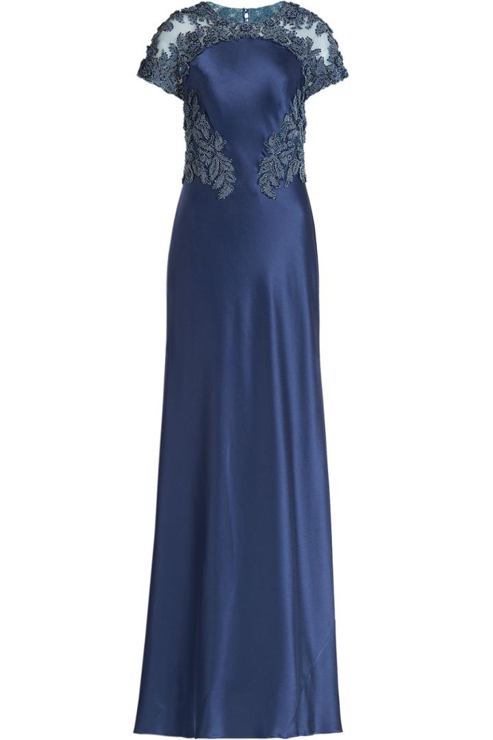 Catherine Deane Catherine Deane Embellished Satin Dress - Blue