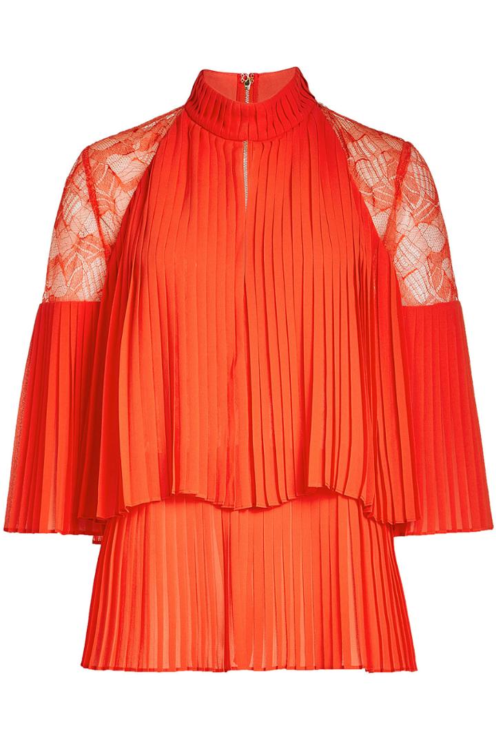 Elie Saab Elie Saab Pleated Top With Lace