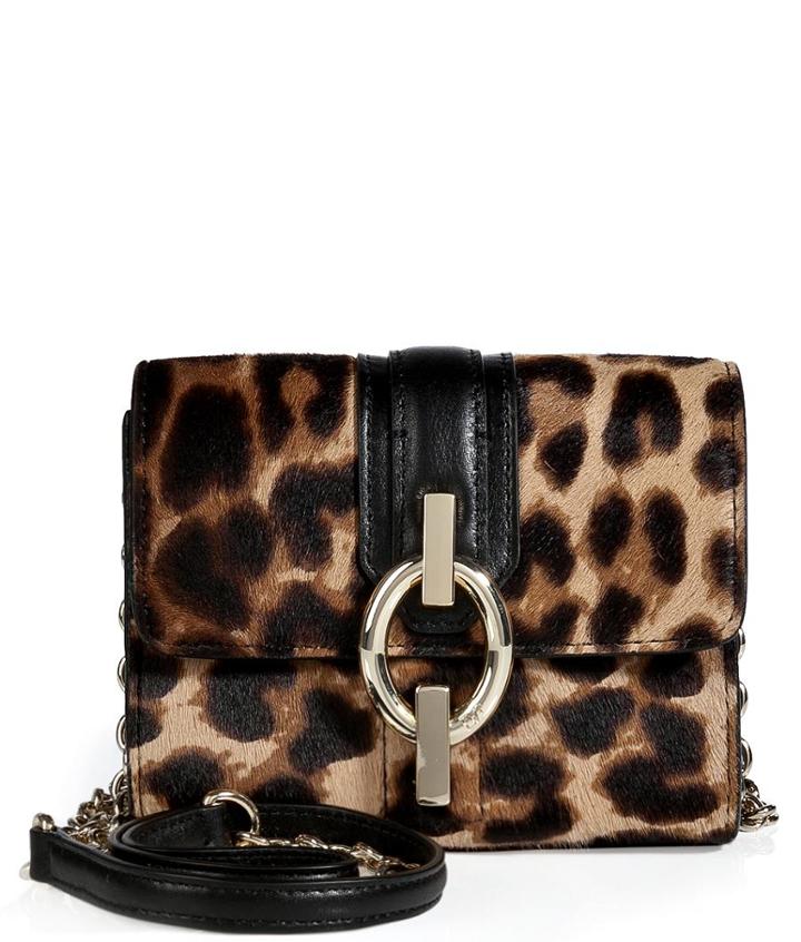 Diane Von Furstenberg Haircalf Sutra Micro Mini Leopard Bag In Leopard/black