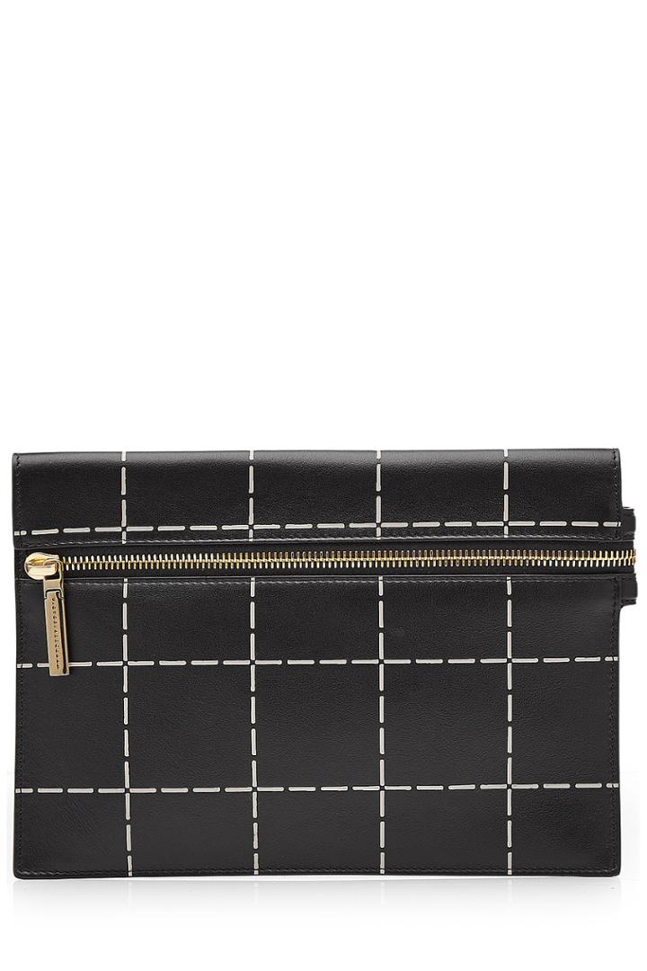 Victoria Beckham Victoria Beckham Small Zip Leather Clutch