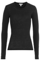 James Perse James Perse Long Sleeved Cotton Top - Black