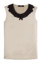 Steffen Schraut Steffen Schraut Silk Top With Contrast Collar - Beige
