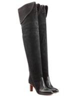 Chloé Chloé Suede And Leather Over The Knee Boots