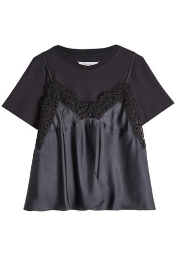 Maison Margiela Maison Margiela Lace Cami Layered T-shirt - Black