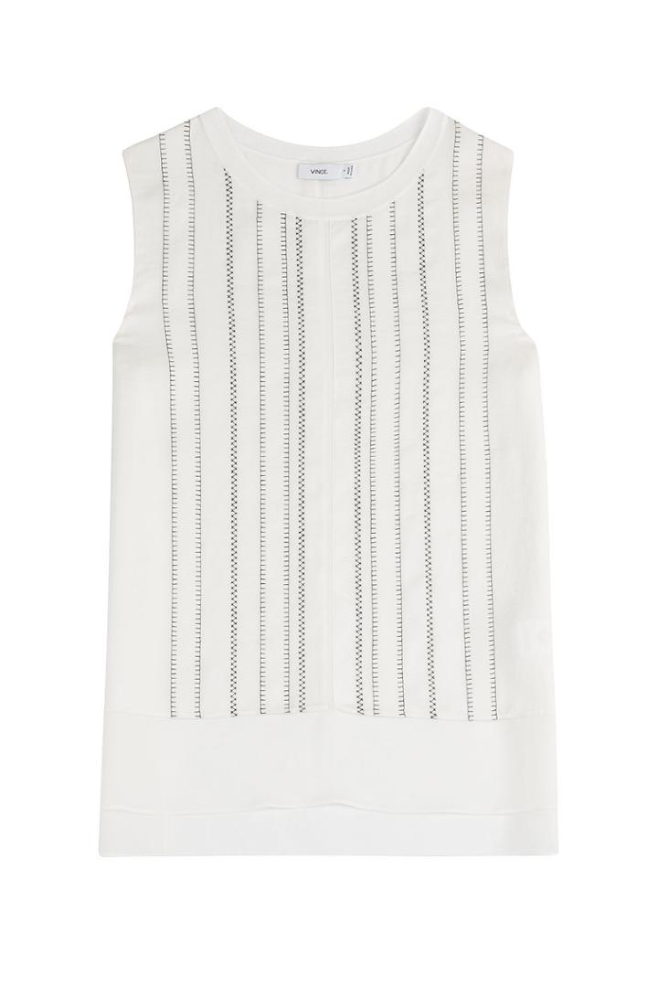 Vince Vince Sleeveless Silk Blouse - White