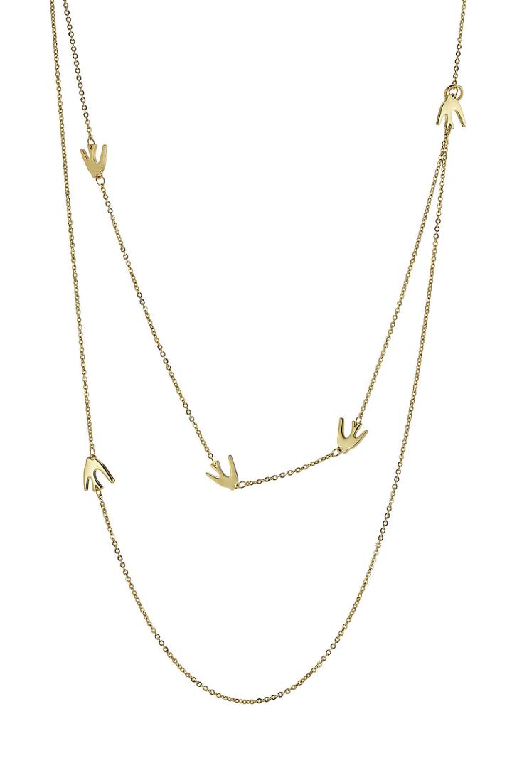 Mcq Alexander Mcqueen Mcq Alexander Mcqueen Zweireihige Kette Mit Schwalbenanhängern - Gold