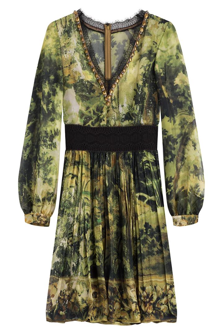 Alberta Ferretti Alberta Ferretti Printed Silk Chiffon Dress