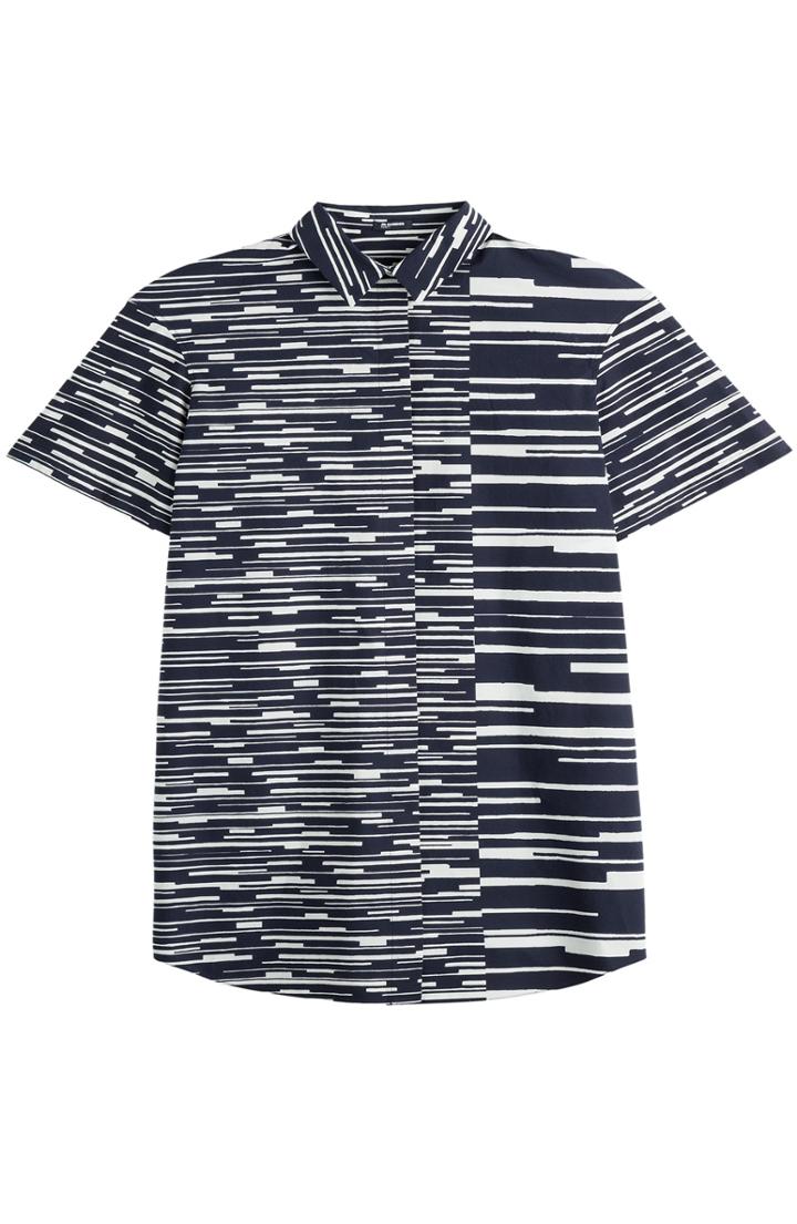 Jil Sander Navy Printed Cotton Shirt Dress