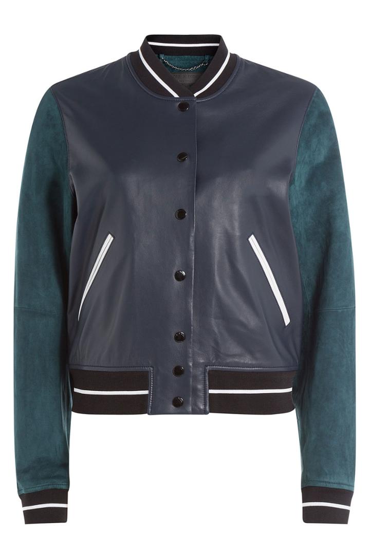 Rag & Bone Rag & Bone Suede And Leather Varsity Jacket - Blue