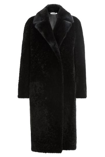 Jil Sander Jil Sander Shearling Coat With Otter Fur - Black