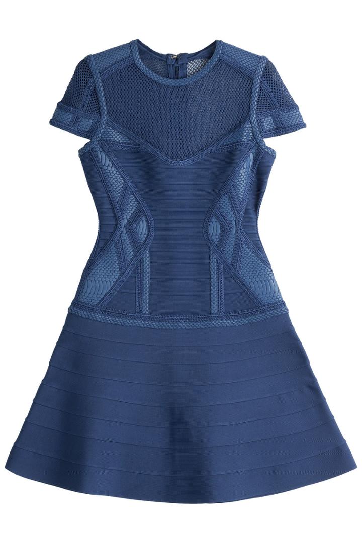 Hervé Léger Hervé Léger Bandage Dress With Mesh - Blue