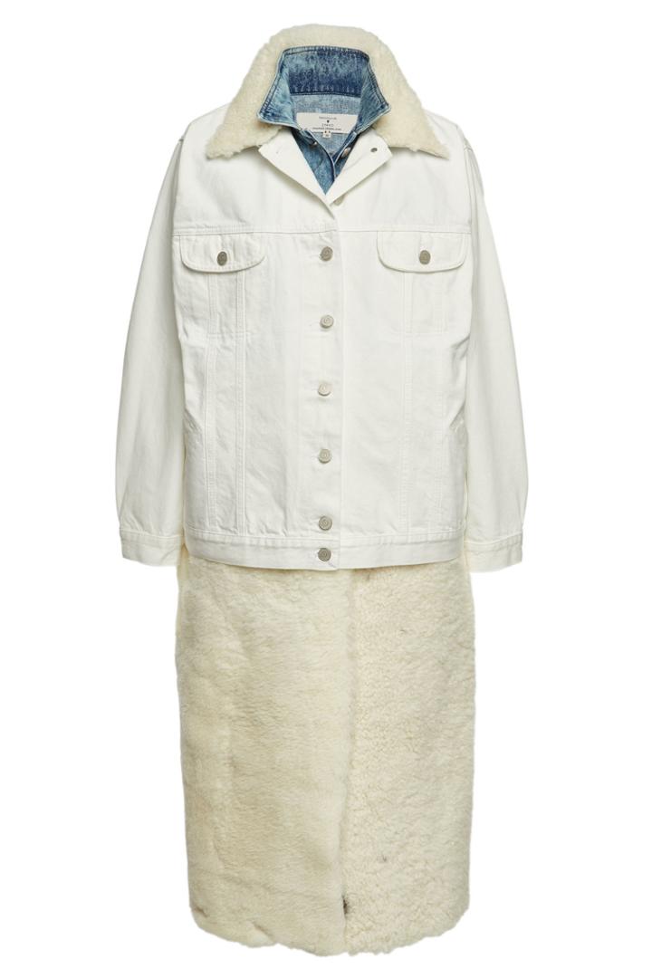 Natasha Zinko Natasha Zinko Oversized Coat In Denim And Shearling