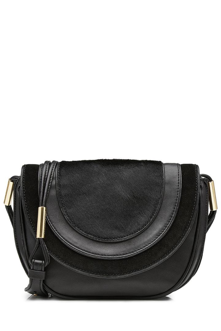 Diane Von Furstenberg Diane Von Furstenberg Leather And Pony Hair Shoulder Bag - Black