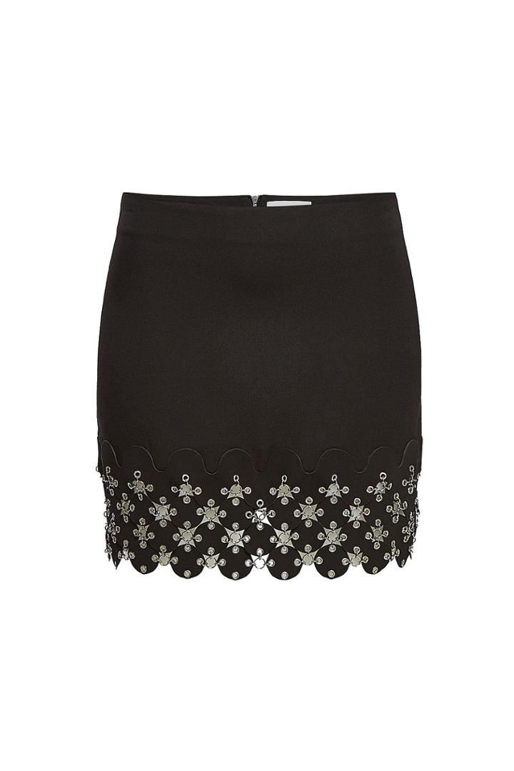 Paco Rabanne Paco Rabanne Virgin Wool Mini Skirt With Eyelets