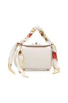Alexander Mcqueen Alexander Mcqueen Box Bag 19 Leather Shoulder Bag With Silk Scarf Handles