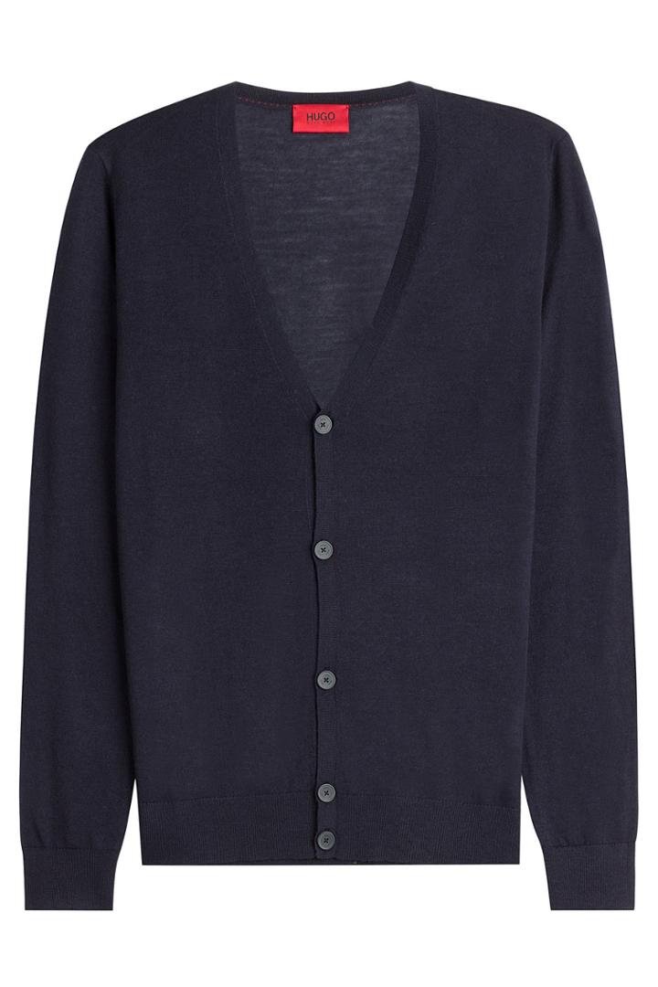 Hugo Hugo Virgin Wool Cardigan - Blue