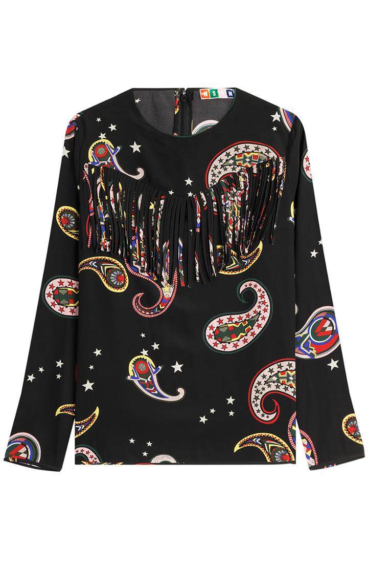 Msgm Printed Silk Blouse