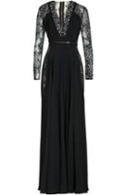 Elie Saab Silk Georgette Floor-length Gown With Lace