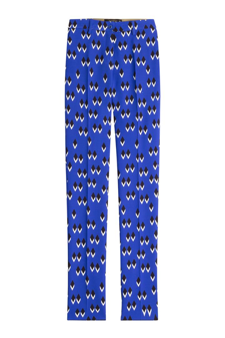 Etro Etro Printed Crepe Pants - Blue