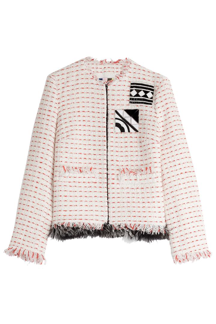 Msgm Msgm Embellished Bouclé Jacket - Multicolored