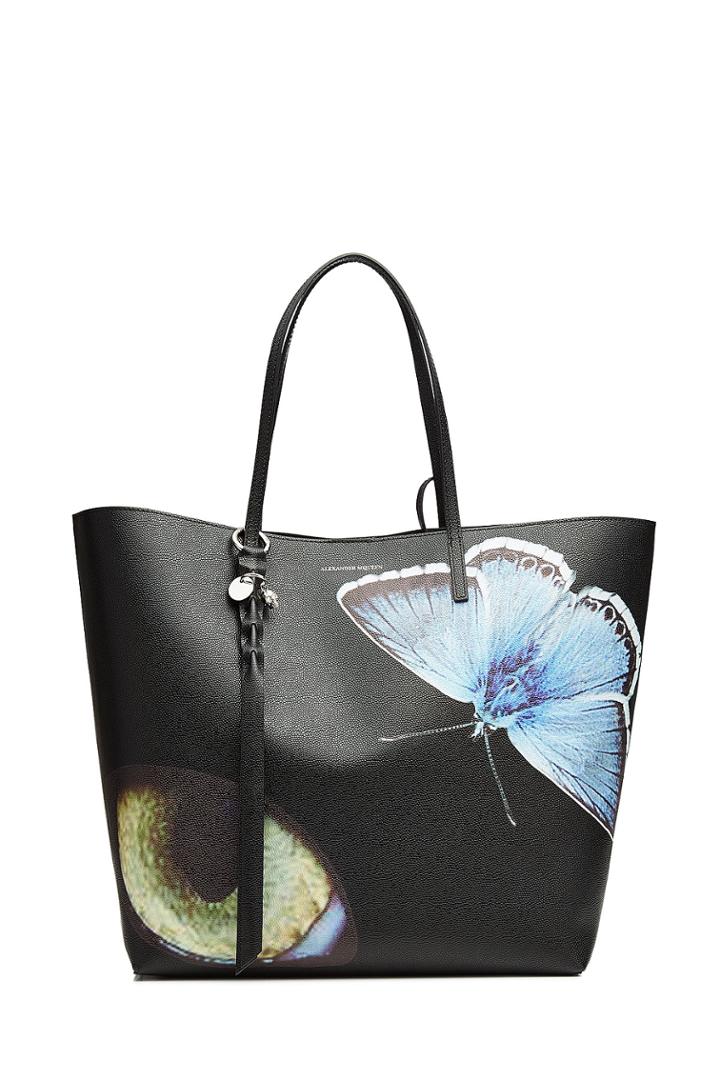 Alexander Mcqueen Alexander Mcqueen Printed Leather Tote - Black