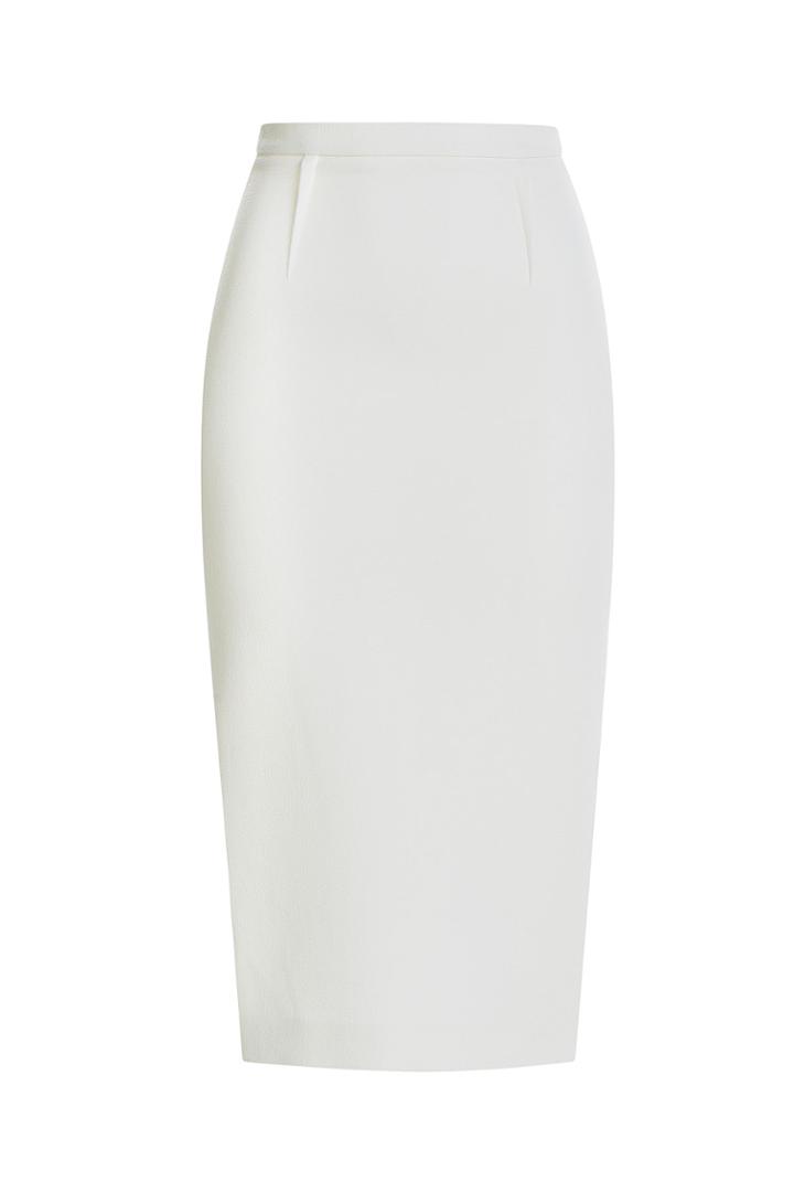 Roland Mouret Roland Mouret Wool Crepe Pencil Skirt - White