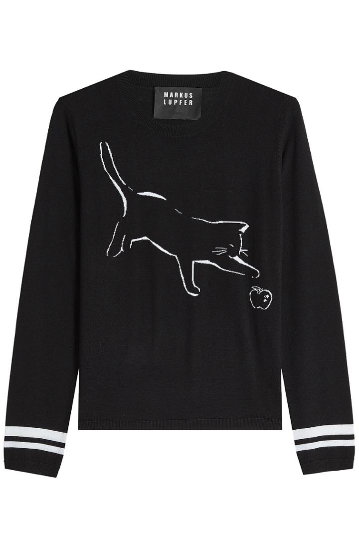Markus Lupfer Markus Lupfer Cat And Apple Merino Wool Pullover
