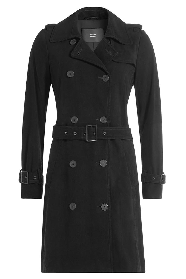Steffen Schraut Steffen Schraut Suede Trench Coat - Black