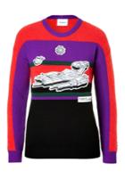 Iceberg Iceberg Wool/mohair Striped Pullover With Applique