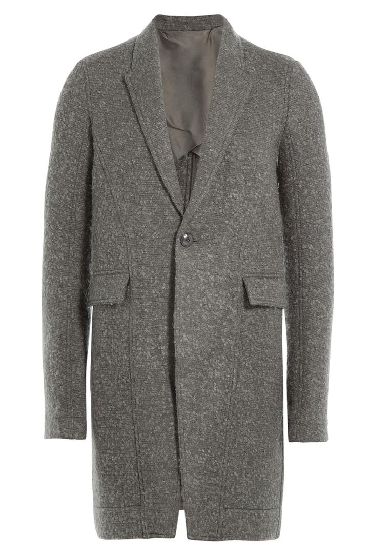 Rick Owens Men Rick Owens Men Coat With Virgin Wool And Mohair - Grey
