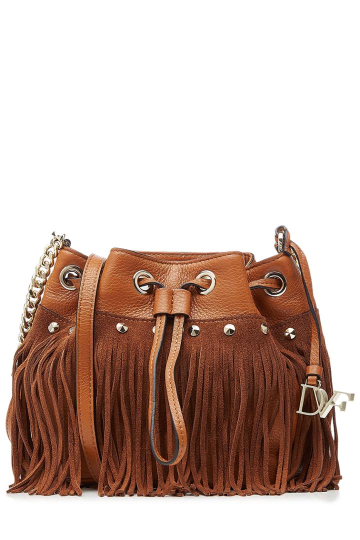 Diane Von Furstenberg Diane Von Furstenberg Fringed Suede Shoulder Bag - Brown