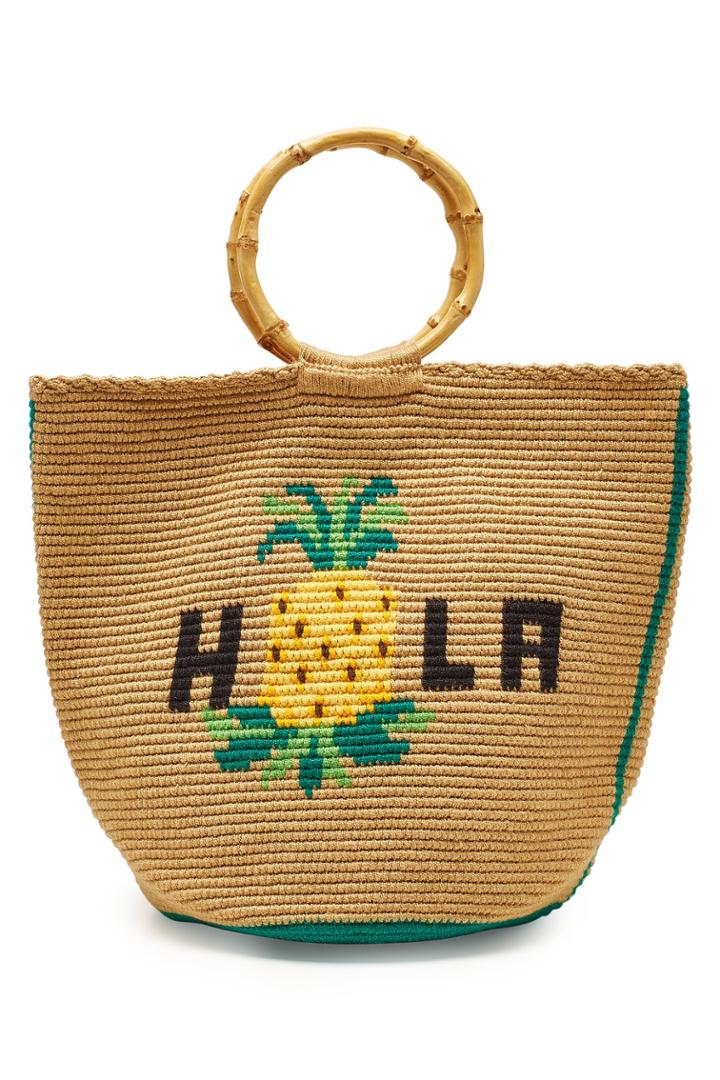 Soraya Hennessy Soraya Hennessy Hola Handwoven Tote With Bamboo