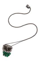 Nikos Koulis Nikos Koulis Black Rhodium Owl Pendant Necklace - Black