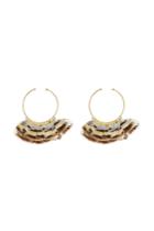 Gas Bijoux Gas Bijoux 24kt Gold Plated Earrings With Feathers - Beige