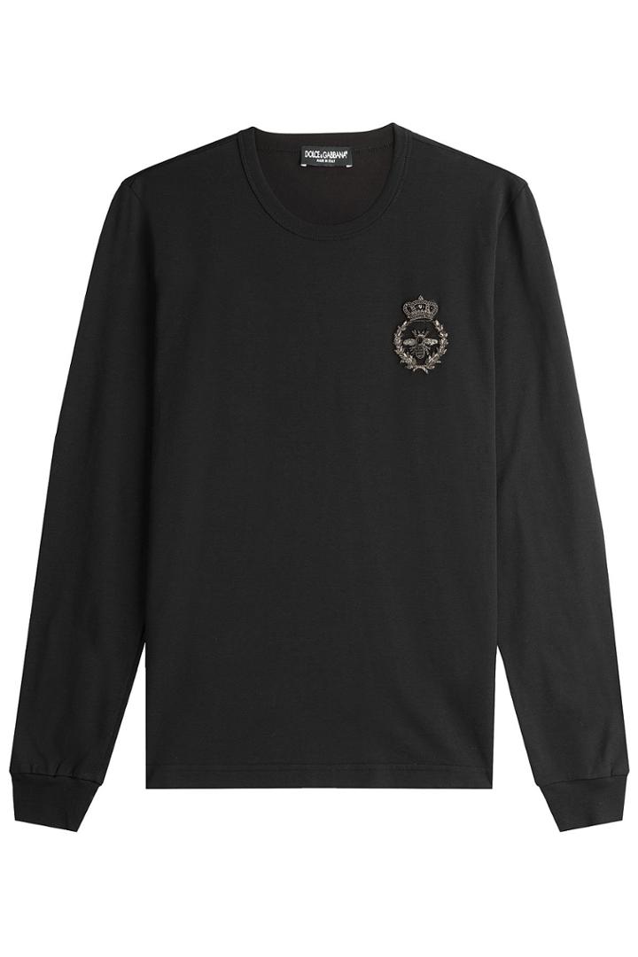 Dolce & Gabbana Dolce & Gabbana Cotton Top With Embellishment - Black