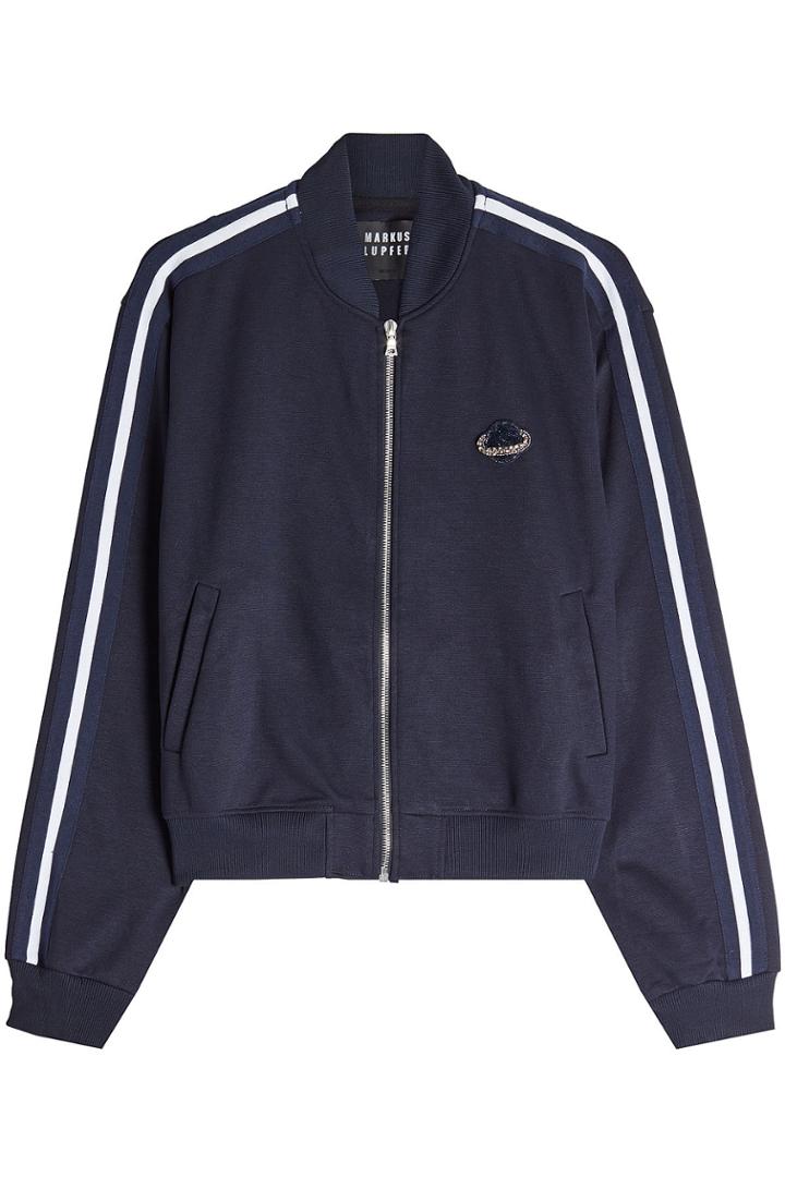 Markus Lupfer Markus Lupfer Embellished Track Top With Zip Front