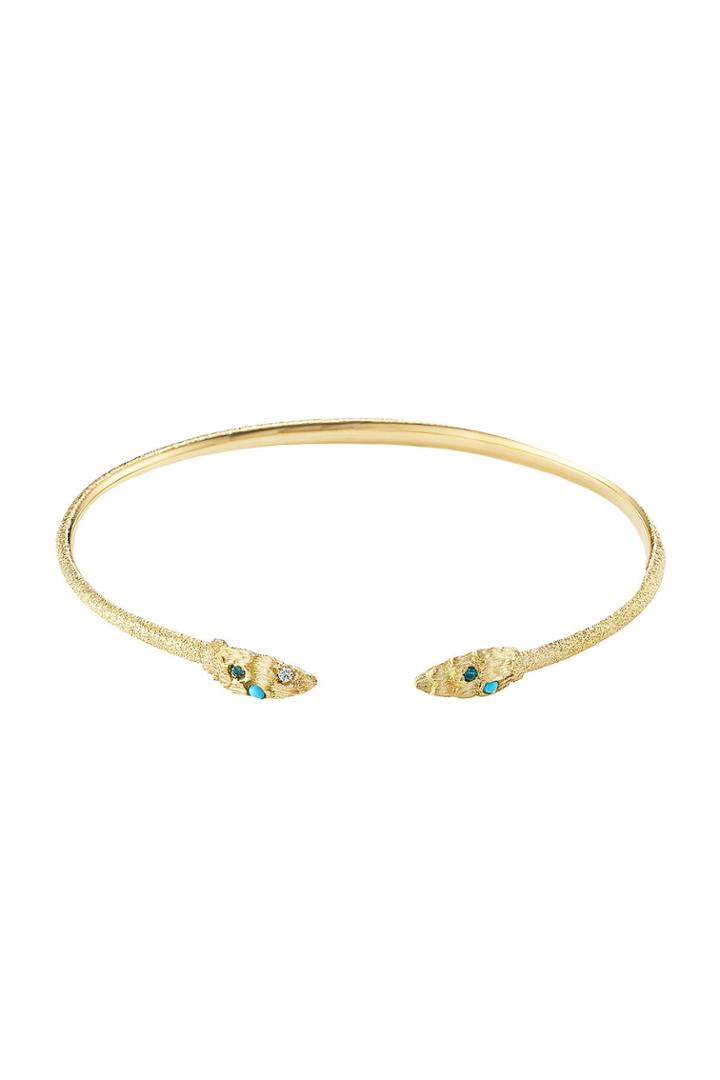 Carolina Bucci Carolina Bucci Owl Wings 18k Gold Bracelet With Turquoise - Yellow