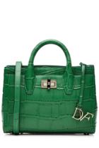 Diane Von Furstenberg Diane Von Furstenberg Embossed Gallery Mini Leather Shoulder Bag - Green