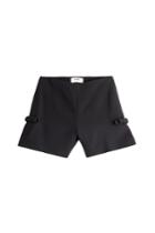 Fendi Fendi Wool-silk Twill Shorts With Bows - Black