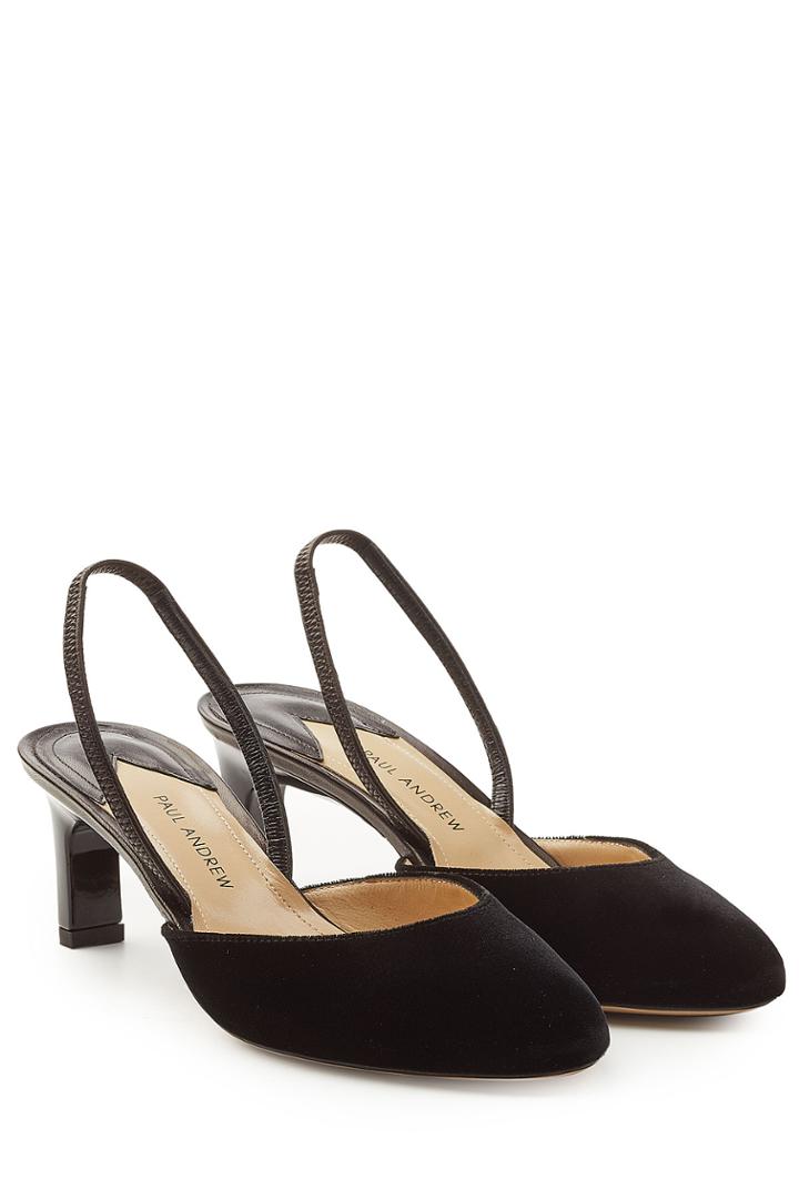Paul Andrew Paul Andrew Velvet Kitten Heel Pumps - Black